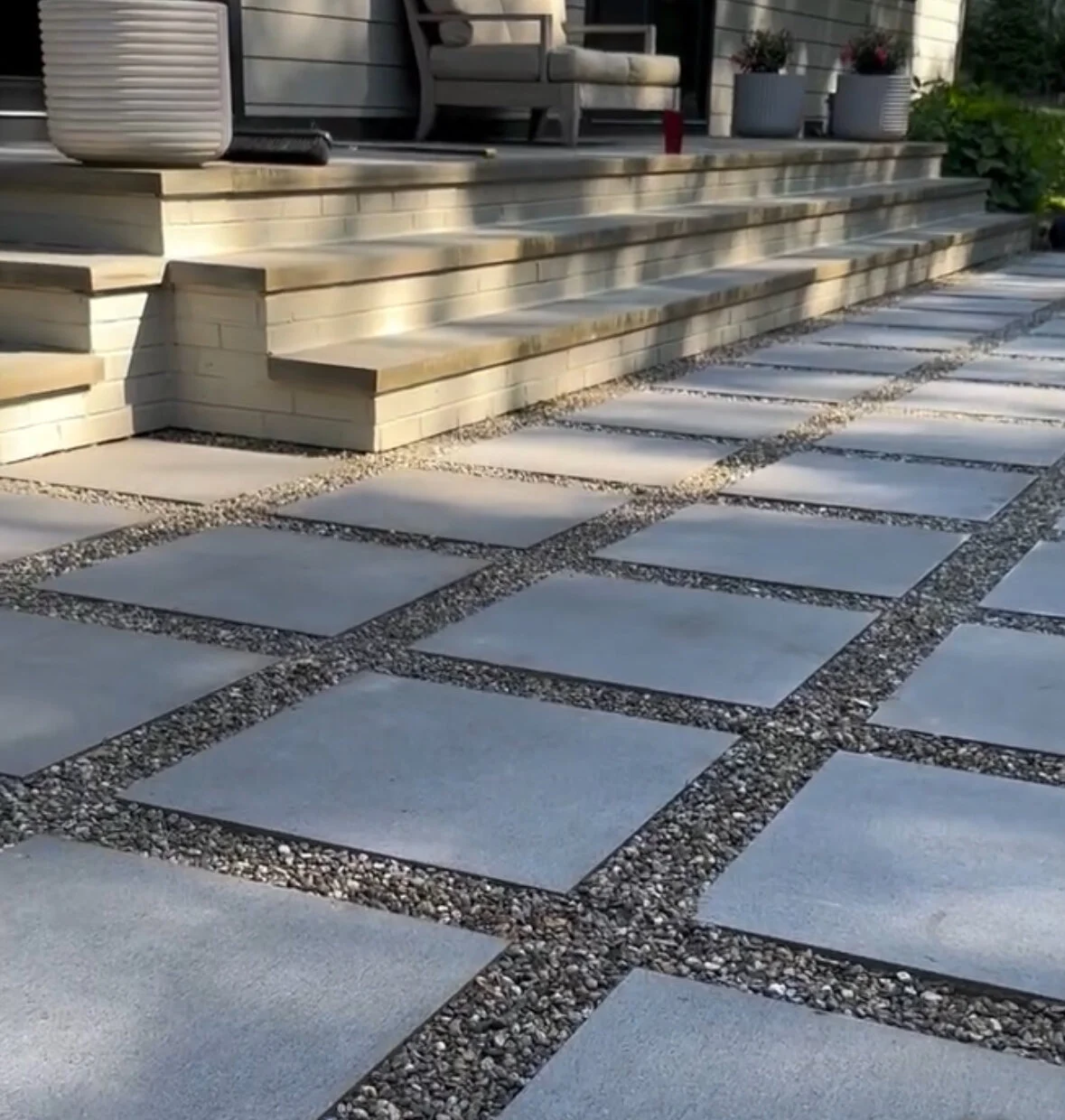 Outdoor paver patio installation