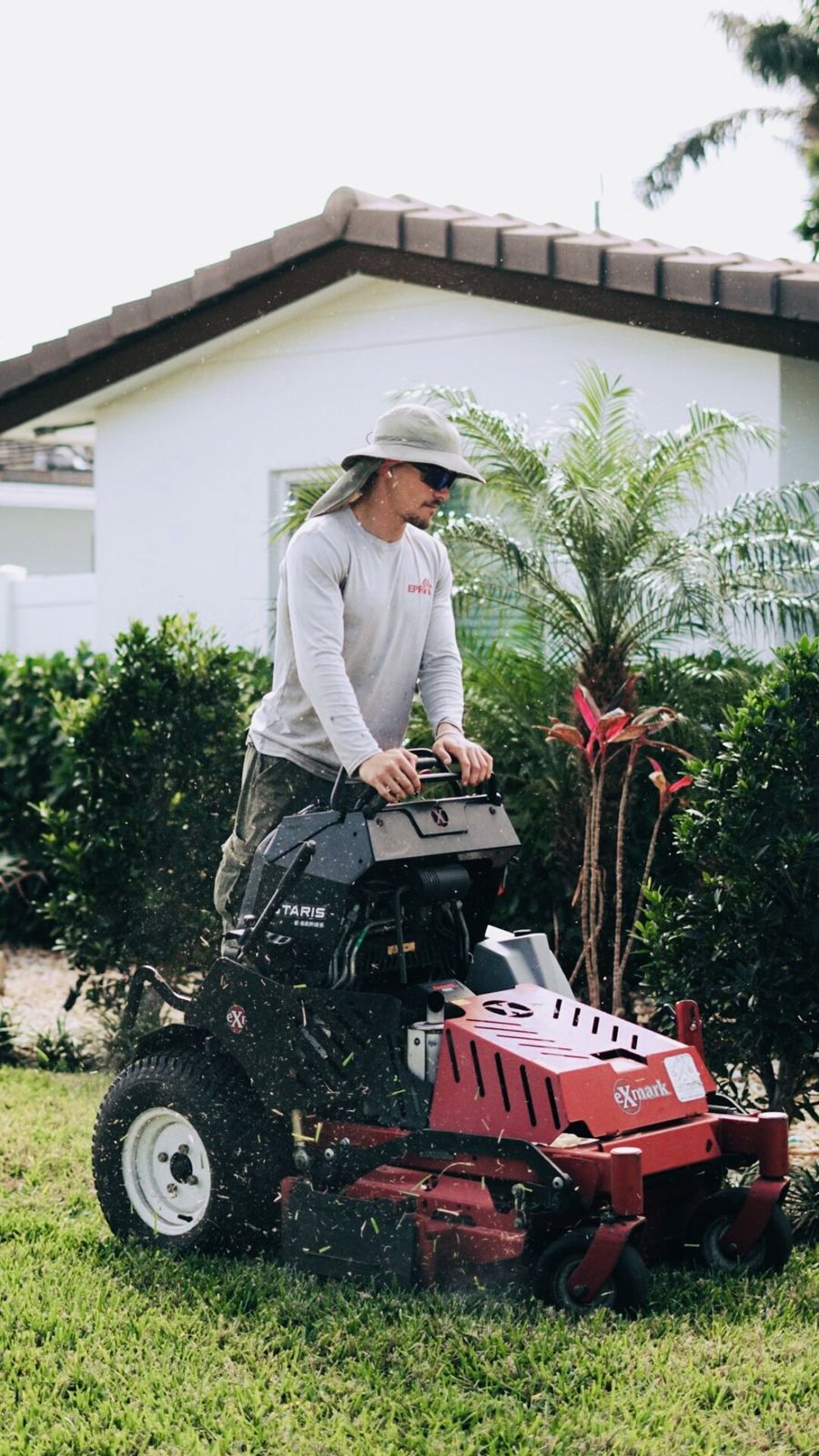 EPR crew mowing a residential lawn